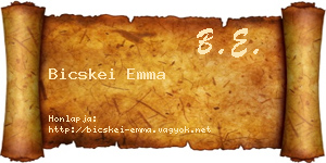 Bicskei Emma névjegykártya